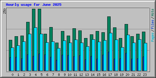 Hourly usage for June 2025