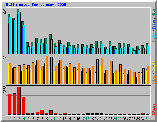Daily usage for January 2026