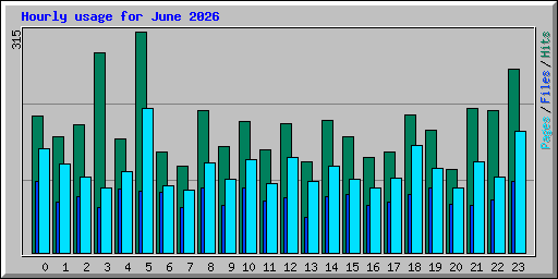 Hourly usage for June 2026